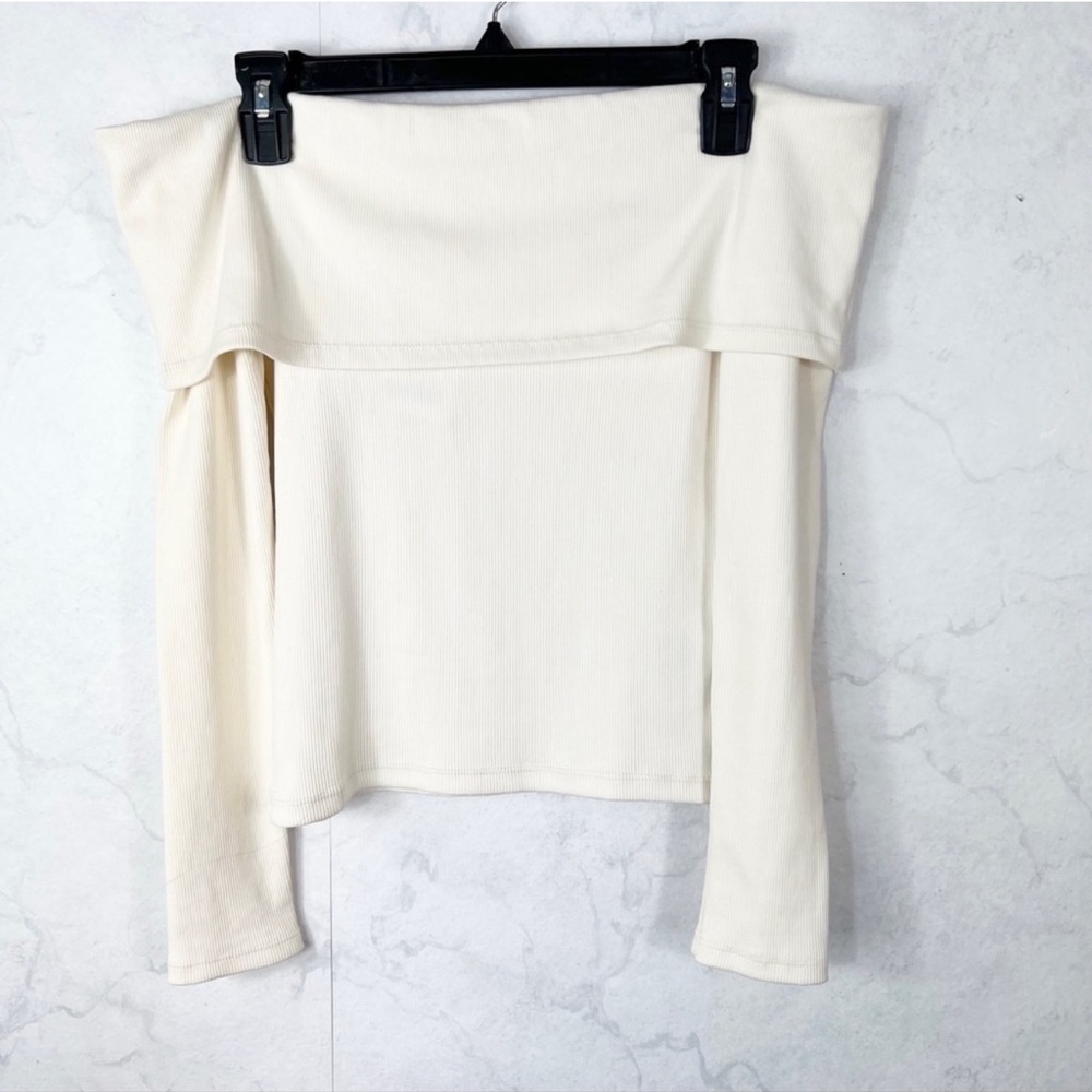 Zara Chic Off White Off-Shoulder Top
